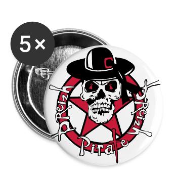 general breizhor tete de mort crane breizh pirate - Lot de 5 grands badges (56 mm) - blanc - Devant