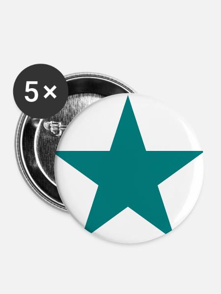 Stern Symbol Zeichen - Buttons groß 56 mm (5er Pack) - Weiß