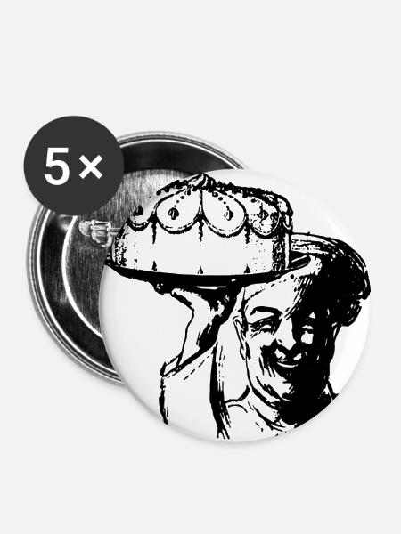 Konditor - Buttons groß 56 mm (5er Pack) - Weiß