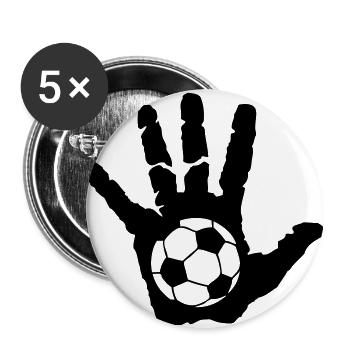 football soccer main hand mano sport des - Lot de 5 grands badges (56 mm) - blanc - Devant