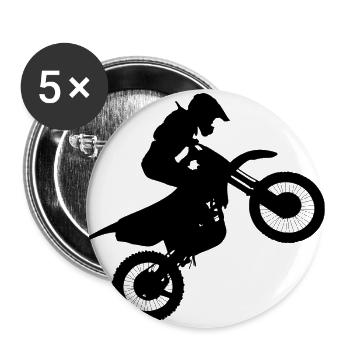 motocross motorcycles athlete sport motorrad30 - Buttons groß 56 mm (5er Pack) - Weiß - Vorne