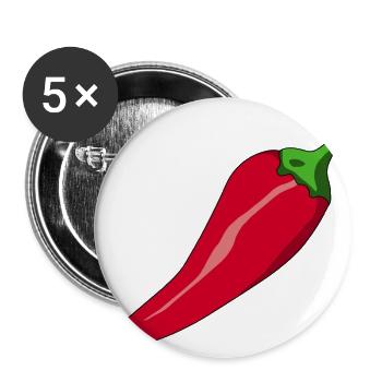 paprika chilli chili pepper citrus veggie vegetable - Buttons large 2.2''/56 mm (5-pack) - white - Front