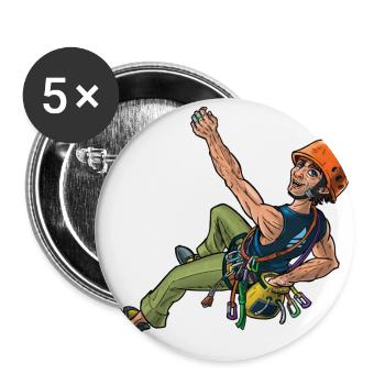 Kletterer (Sportkletterer) 2 - Buttons groß 56 mm (5er Pack) - Weiß - Vorne
