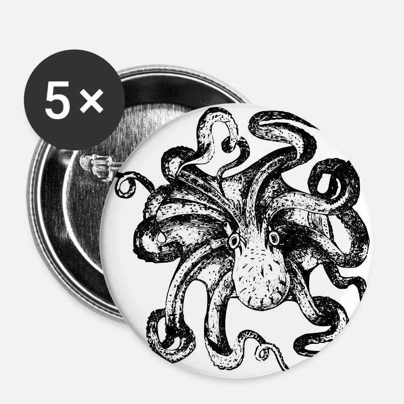 octopus - Buttons large 2.2''/56 mm (5-pack) - white