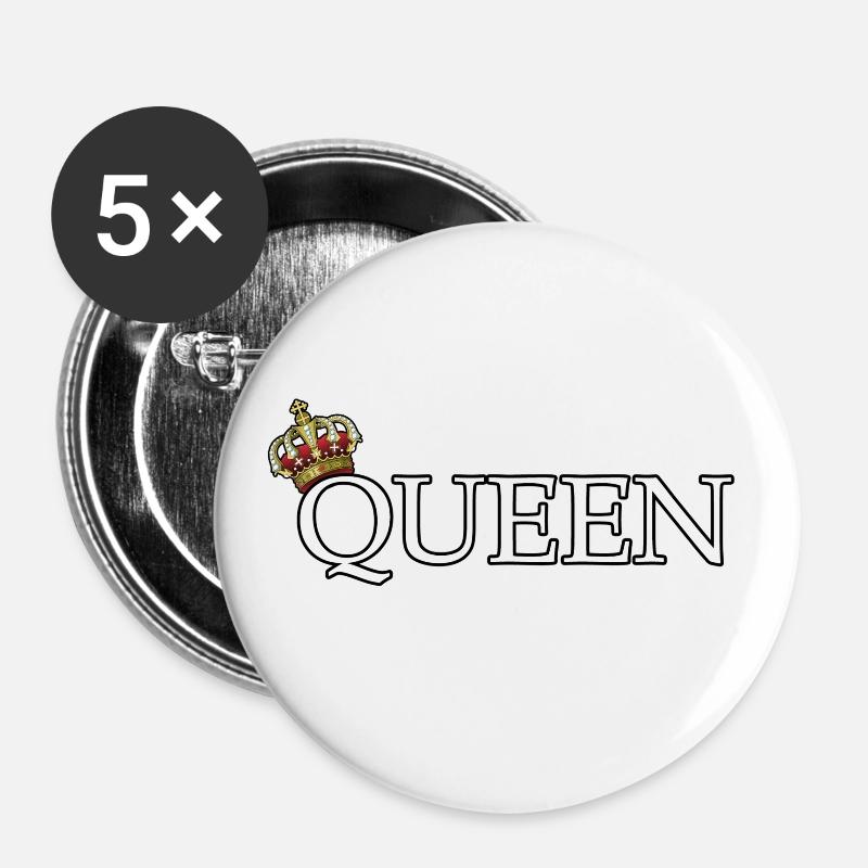 Queen - Buttons large 2.2''/56 mm (5-pack) - white