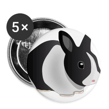 Rabbit - Buttons large 2.2''/56 mm (5-pack) - white - Front