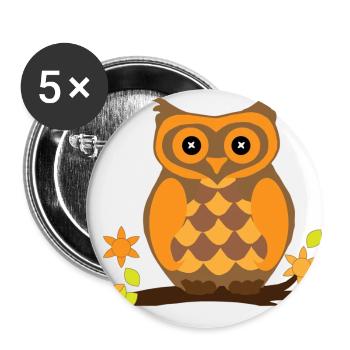 Golden Owl - Buttons large 2.2''/56 mm (5-pack) - white - Front