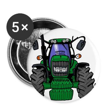 0164 tracteur vert 6430 - Lot de 5 grands badges (56 mm) - blanc - Devant