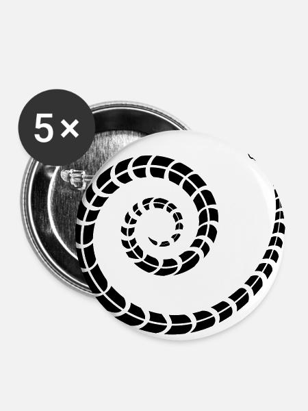 Schlange - Giftig - Buttons groß 56 mm (5er Pack) - Weiß