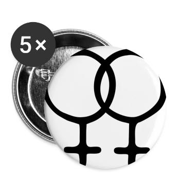 Lesbisches Design - Buttons groß 56 mm (5er Pack) - Weiß - Vorne
