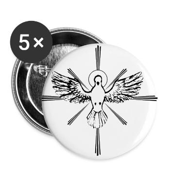 Sainte Colombe foi Esprit comme un cadeau - Lot de 5 grands badges (56 mm) - blanc - Devant