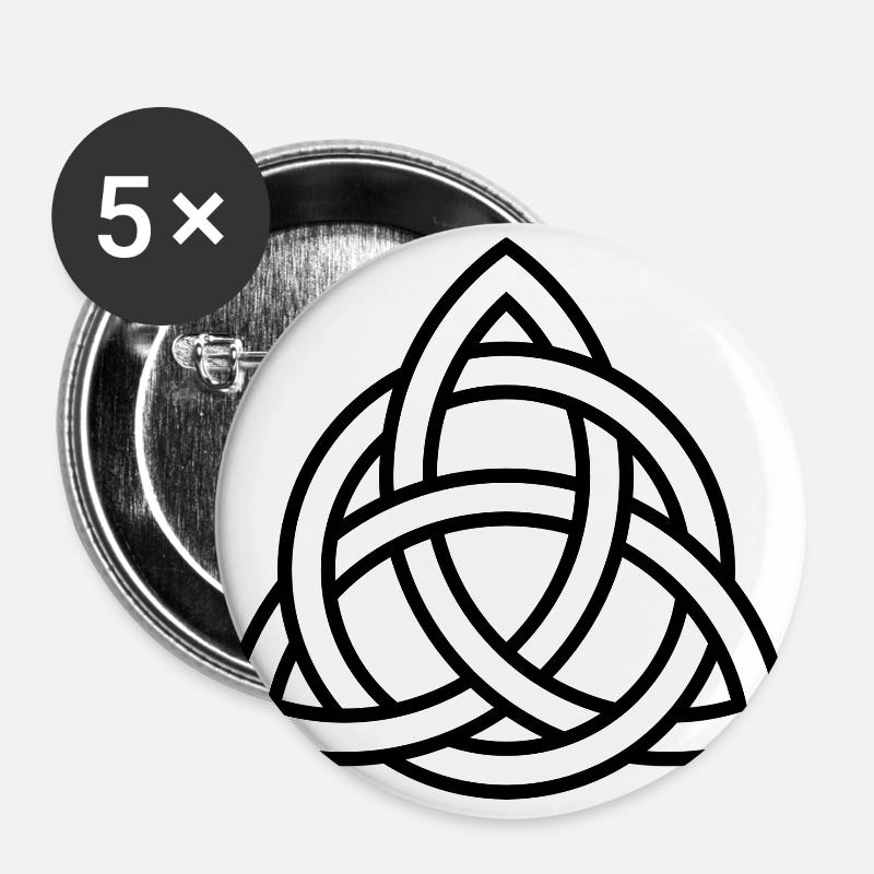 Celtic knots - Celtic symbol - Buttons large 2.2''/56 mm (5-pack) - white