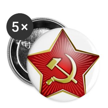 Soviet Union Army star gift idea - Buttons large 2.2''/56 mm (5-pack) - white - Front
