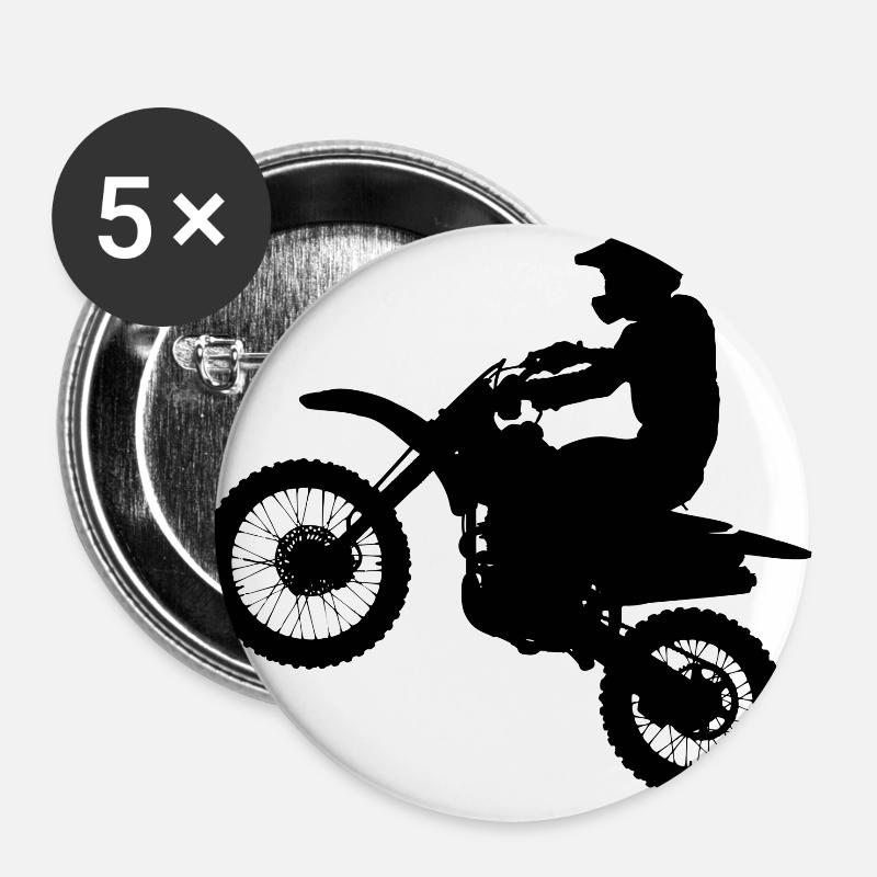 Motorcross - Buttons large 2.2''/56 mm (5-pack) - white