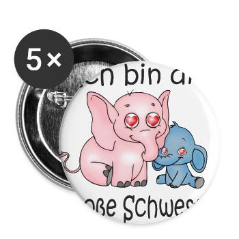 Ich Bin Die Grosse Schwester B - Lot de 5 grands badges (56 mm) - blanc - Devant