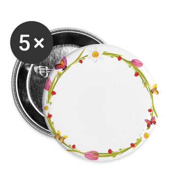Spring wreath - Buttons large 2.2''/56 mm (5-pack) - white - Front