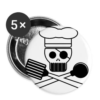 Cuisine Pirate T-shirts, pulls et accessoires - Lot de 5 grands badges (56 mm) - blanc - Devant