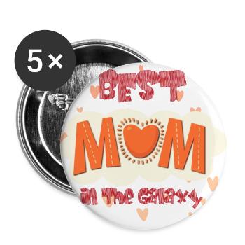 La meilleure maman - Lot de 5 grands badges (56 mm) - blanc - Devant