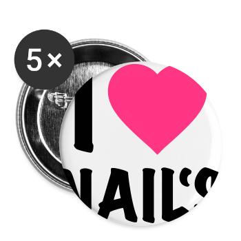 I love Nails - Nail Artist - Nageldesign - Nails - Buttons groß 56 mm (5er Pack) - Weiß - Vorne