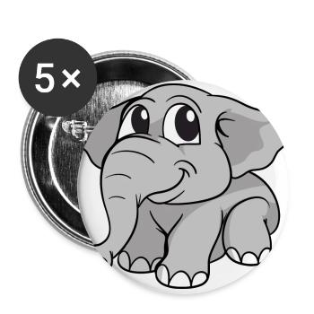 Elephant elephant - Buttons large 2.2''/56 mm (5-pack) - white - Front