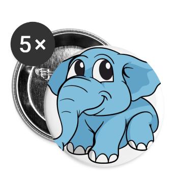 Elephant elephant - Buttons large 2.2''/56 mm (5-pack) - white - Front
