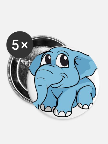 Elephant elephant - Buttons large 2.2''/56 mm (5-pack) - white