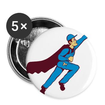 SuperMonteur - Buttons groß 56 mm (5er Pack) - Weiß - Vorne