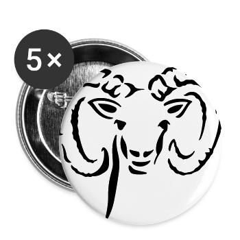 Widder - Buttons groß 56 mm (5er Pack) - Weiß - Vorne