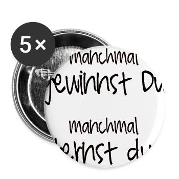 Sometimes you win, sometimes you learn. - Buttons large 2.2''/56 mm (5-pack) - white - Front