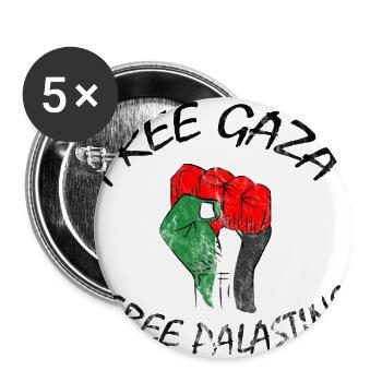 Free Gaza Free Palestine Save Freiheit Palestina - Buttons groß 56 mm (5er Pack) - Weiß - Vorne