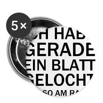 Blatt gelocht Lehrer Schule Humor Geschenk - Buttons groß 56 mm (5er Pack) - Weiß - Vorne