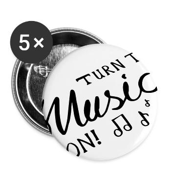 Allumez la musique! - Lot de 5 grands badges (56 mm) - blanc - Devant