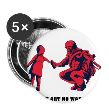 Faire de l'art sans guerre - Lot de 5 grands badges (56 mm) - blanc - Devant