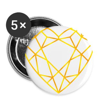 Golden Heart - Buttons large 2.2''/56 mm (5-pack) - white - Front