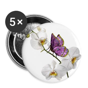 Butterfly - Buttons groß 56 mm (5er Pack) - Weiß - Vorne