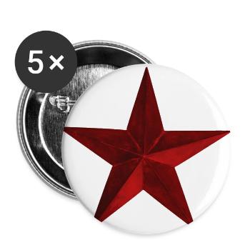Red star dark worn old - gift idea - Buttons large 2.2''/56 mm (5-pack) - white - Front
