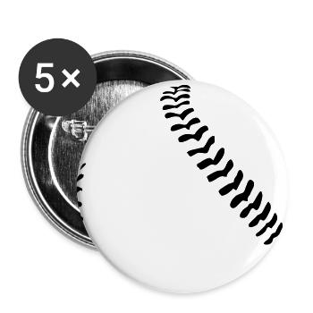 Baseball Naht / Baseball Seams - Buttons groß 56 mm (5er Pack) - Weiß - Vorne