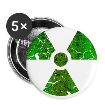 Radioactifs - texture grunge - Lot de 5 grands badges (56 mm) - blanc - Devant