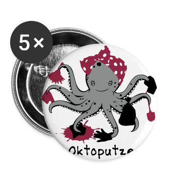 Oktoputze - Lot de 5 grands badges (56 mm) - blanc - Devant