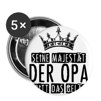 seine majestät der opa betritt das gelände - Buttons groß 56 mm (5er Pack) - Weiß - Vorne