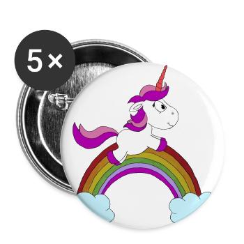 Unicorn rainbow cloud unicorn - Buttons large 2.2''/56 mm (5-pack) - white - Front