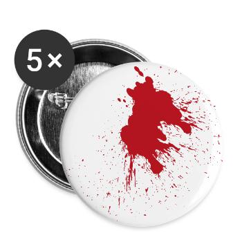 Farbspritzer Blutfleck Kleks Blut rot Geschenk - Buttons groß 56 mm (5er Pack) - Weiß - Vorne