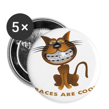 Braces are cool. Clasps are cool - Buttons large 2.2''/56 mm (5-pack) - white - Front
