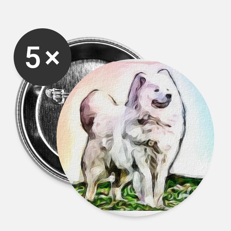 Dog, dog - Buttons large 2.2''/56 mm (5-pack) - white