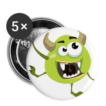 Monstaa Originaals Monster #15 - Buttons groß 56 mm (5er Pack) - Weiß - Vorne