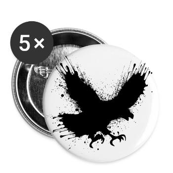 Street art bird - Buttons large 2.2''/56 mm (5-pack) - white - Front