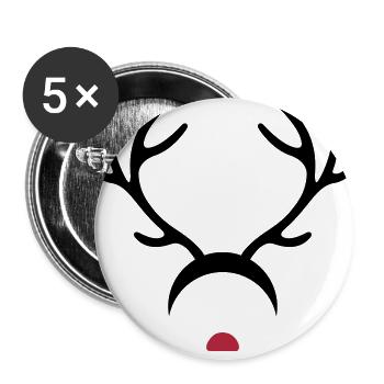 Rudolph - Lot de 5 grands badges (56 mm) - blanc - Devant