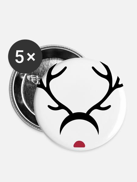Rudolph - Buttons groß 56 mm (5er Pack) - Weiß