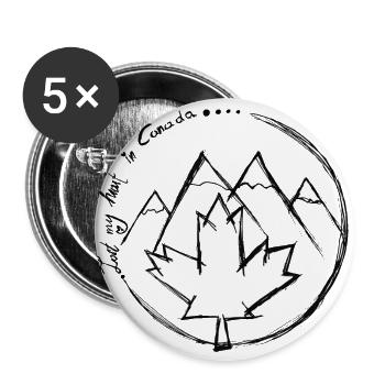 Canada - Lot de 5 grands badges (56 mm) - blanc - Devant