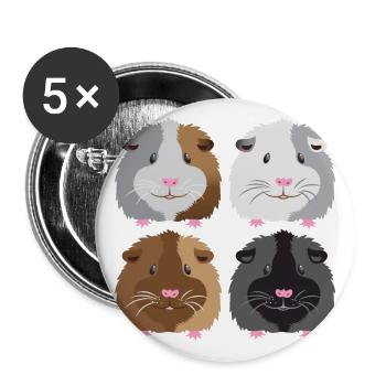 quatre cochons d'Inde! - Lot de 5 grands badges (56 mm) - blanc - Devant
